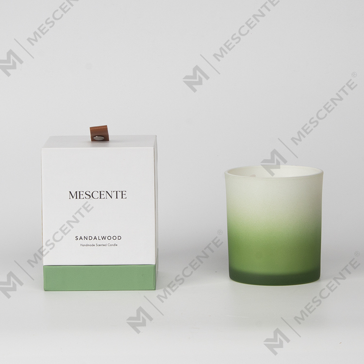 Vela de soja perfumada grande de vidro fosco gradiente