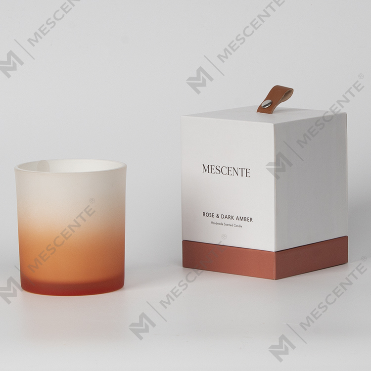 Vela de soja perfumada grande de vidro fosco gradiente