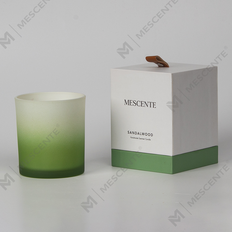 Vela de soja perfumada grande de vidro fosco gradiente