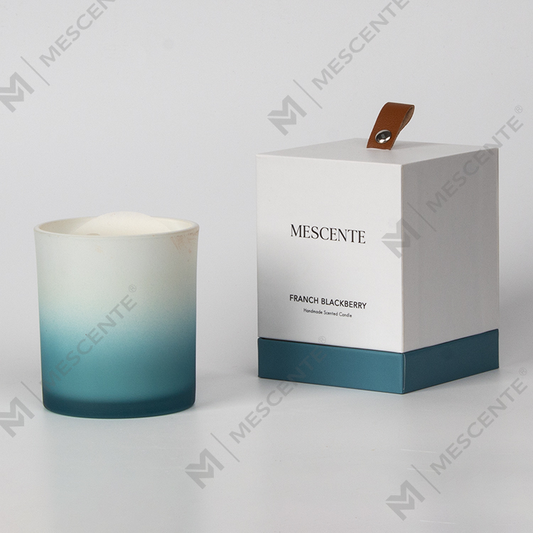 Vela de soja perfumada grande de vidro fosco gradiente