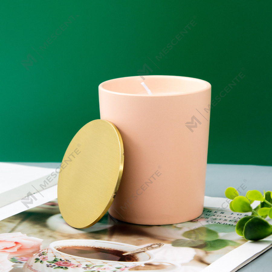 Frascos de cerâmica personalizados de luxo, marca própria Citta, velas perfumadas de cera de soja com flores secas
