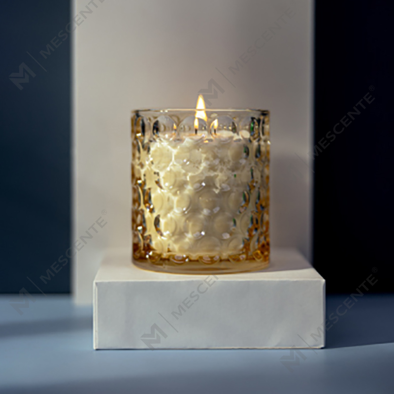 Velas perfumadas com etiqueta própria Citta de marca própria de cera de soja de vidro colorido transparente de luxo personalizado com flores secas