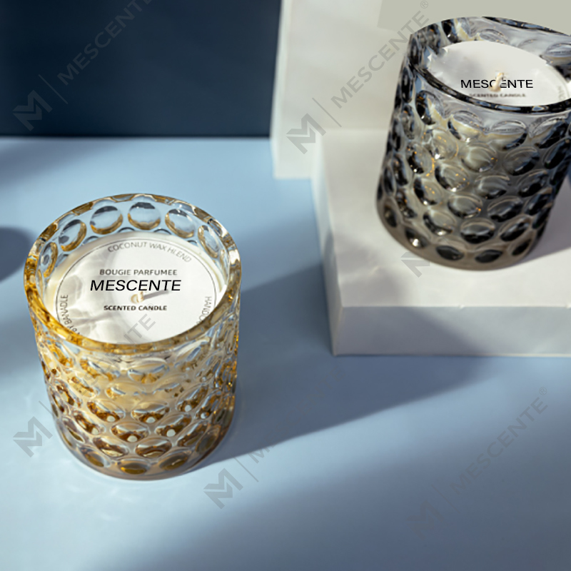 Velas perfumadas com etiqueta própria Citta de marca própria de cera de soja de vidro colorido transparente de luxo personalizado com flores secas