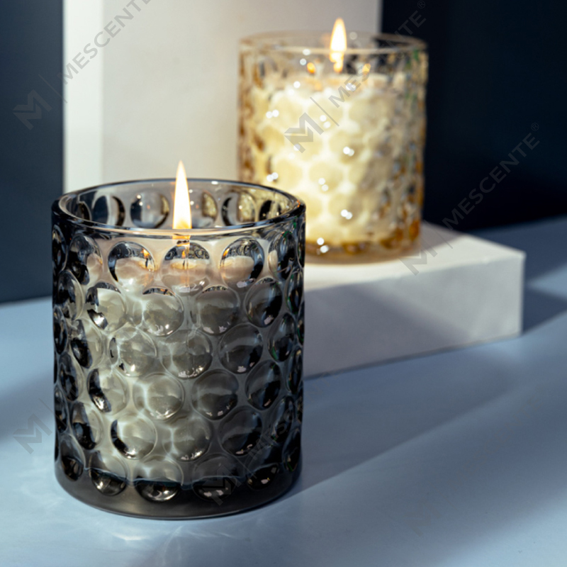 Velas perfumadas com etiqueta própria Citta de marca própria de cera de soja de vidro colorido transparente de luxo personalizado com flores secas