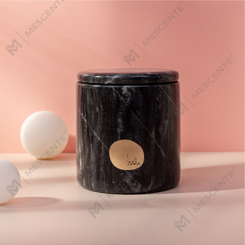 Suportes de cerâmica de marca própria personalizados de luxo Citta rotulados velas perfumadas de cera de soja com flores secas