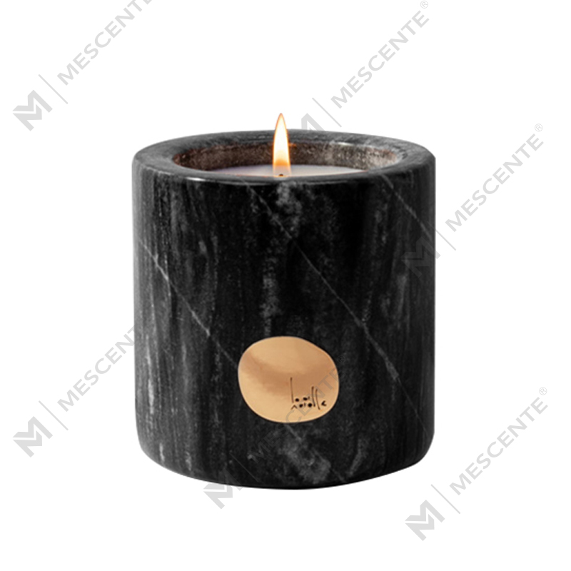 Suportes de cerâmica de marca própria personalizados de luxo Citta rotulados velas perfumadas de cera de soja com flores secas