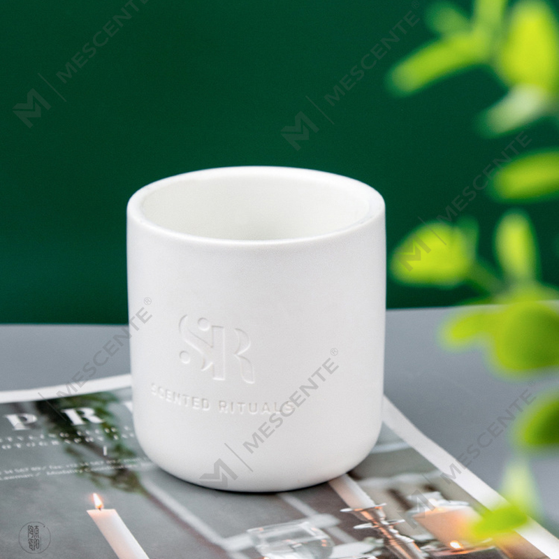 Frascos de cerâmica baratos com logotipo personalizado M&S perfume com tampas de madeira, velas de luxo de cera de coco