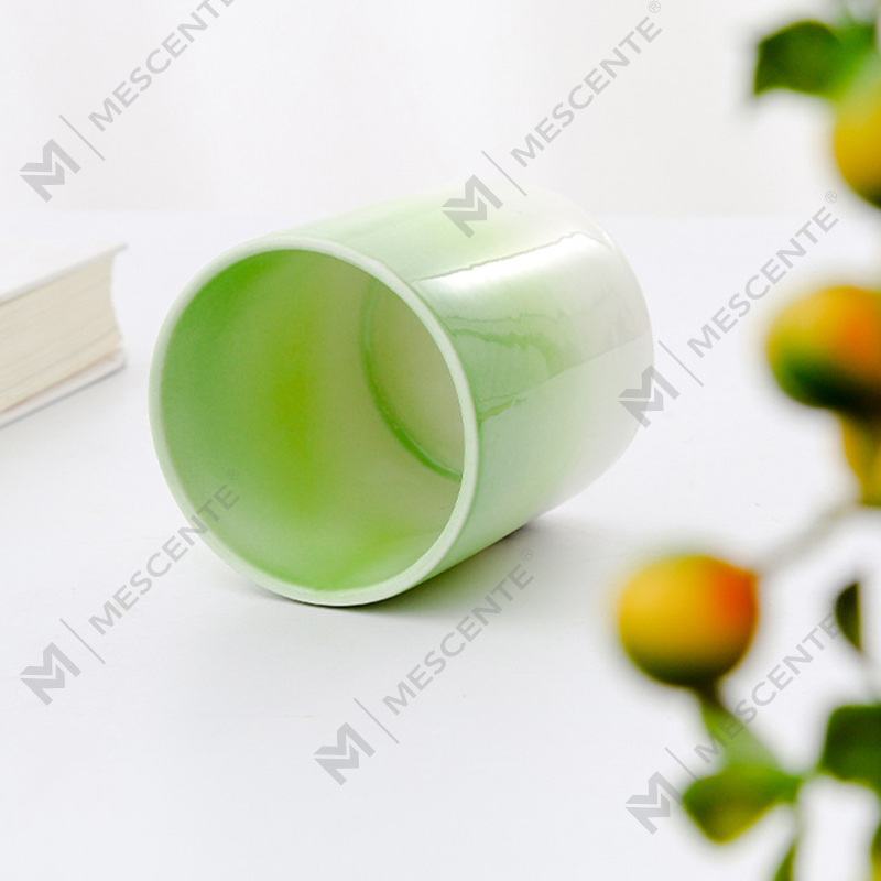 Velas perfumadas personalizadas para decoração de casa de marca própria M&Scent em potes de velas de cerâmica