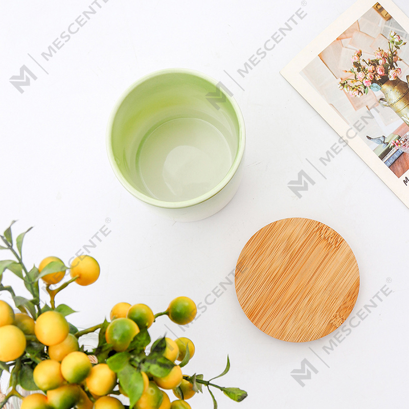Velas perfumadas personalizadas para decoração de casa de marca própria M&Scent em potes de velas de cerâmica