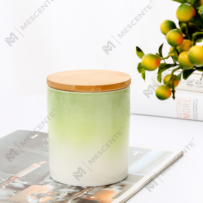 Velas perfumadas personalizadas para decoração de casa de marca própria M&Scent em potes de velas de cerâmica