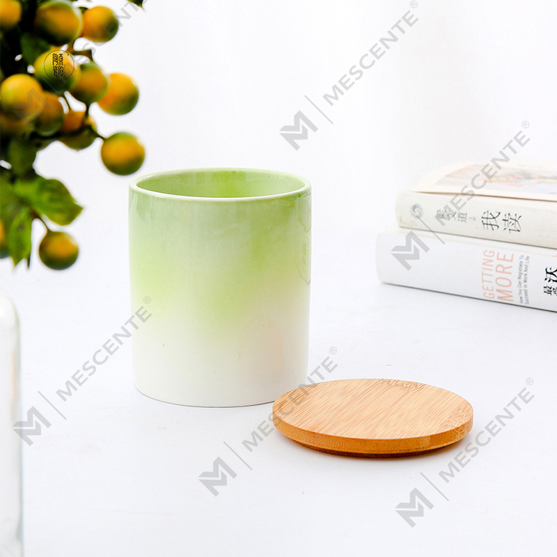 Velas perfumadas personalizadas para decoração de casa de marca própria M&Scent em potes de velas de cerâmica