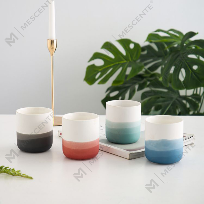 M&Scent Decorrative Cerâmica Azul e Branco Vaso Taper Tealight Suporte para velas, lanternas e potes de velas