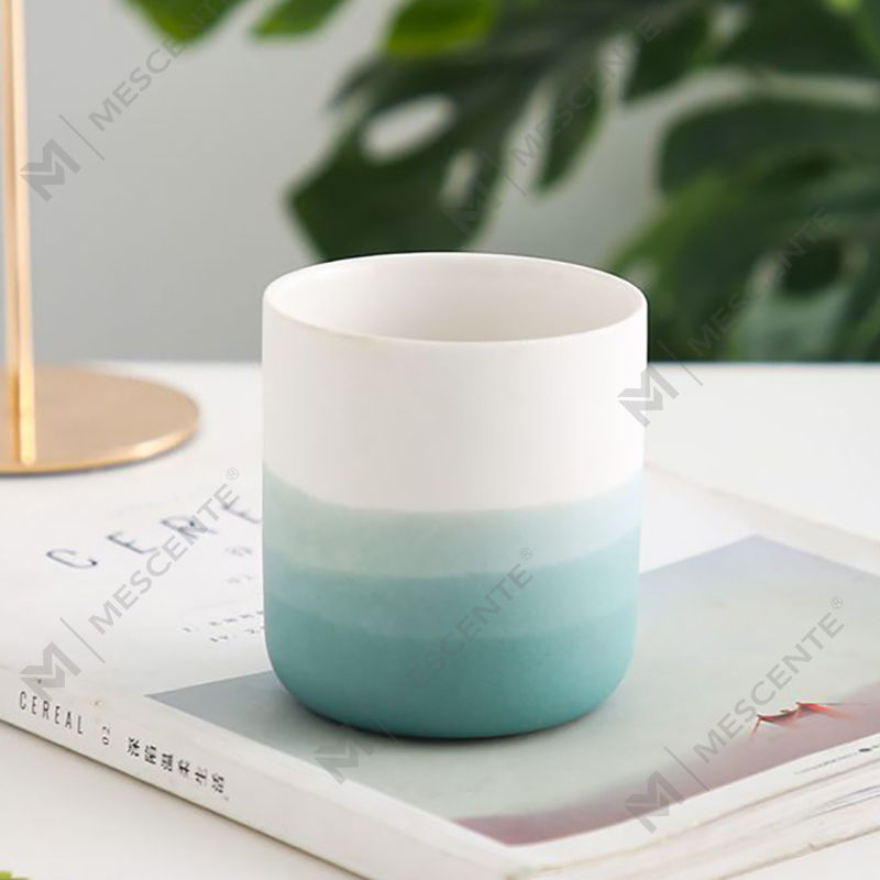 M&Scent Decorrative Cerâmica Azul e Branco Vaso Taper Tealight Suporte para velas, lanternas e potes de velas