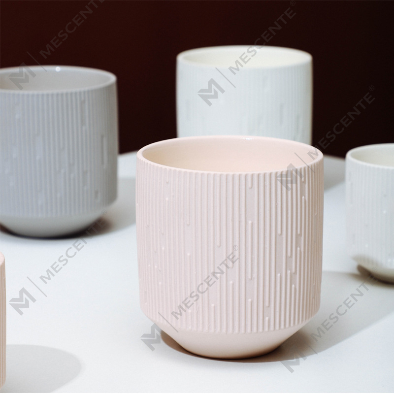 M&Scent Atacado de cerâmica de luxo vazia quadrada preta fosca exclusiva potes de velas âmbar com tampas de madeira