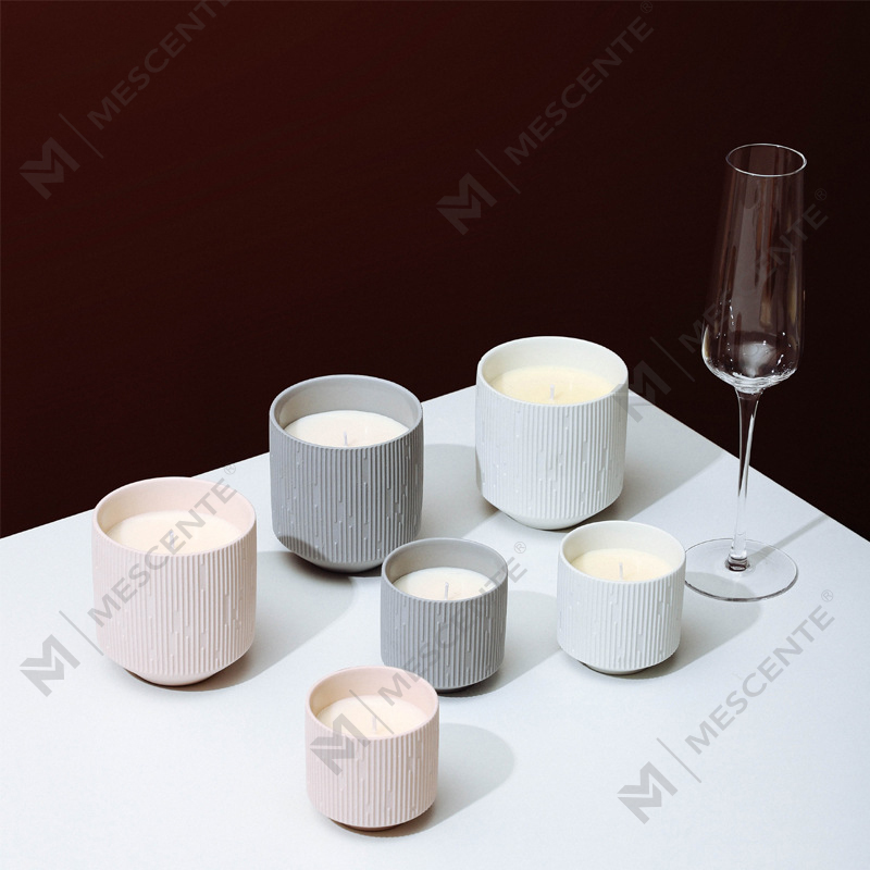 M&Scent Atacado de cerâmica de luxo vazia quadrada preta fosca exclusiva potes de velas âmbar com tampas de madeira