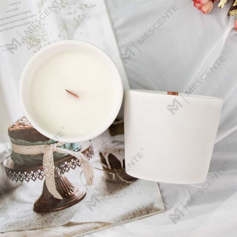 Velas perfumadas Woodwick de cera de soja colorida de marca própria personalizada de luxo de alta qualidade a granel