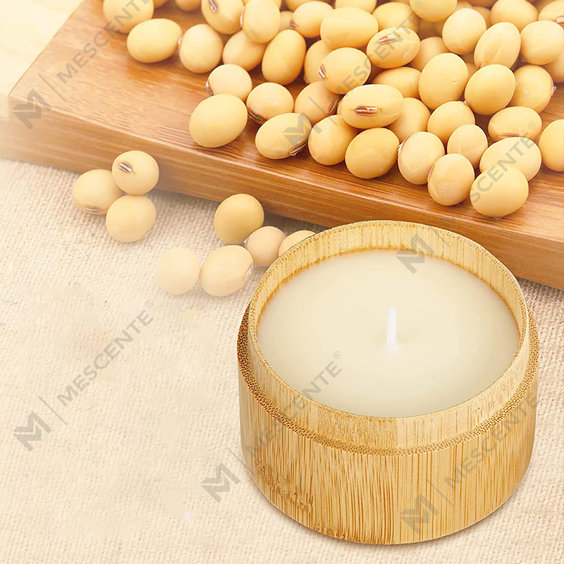Velas cheirosas de bambu e sal marinho para casa, conjunto de velas orgânicas de cera de soja com aroma