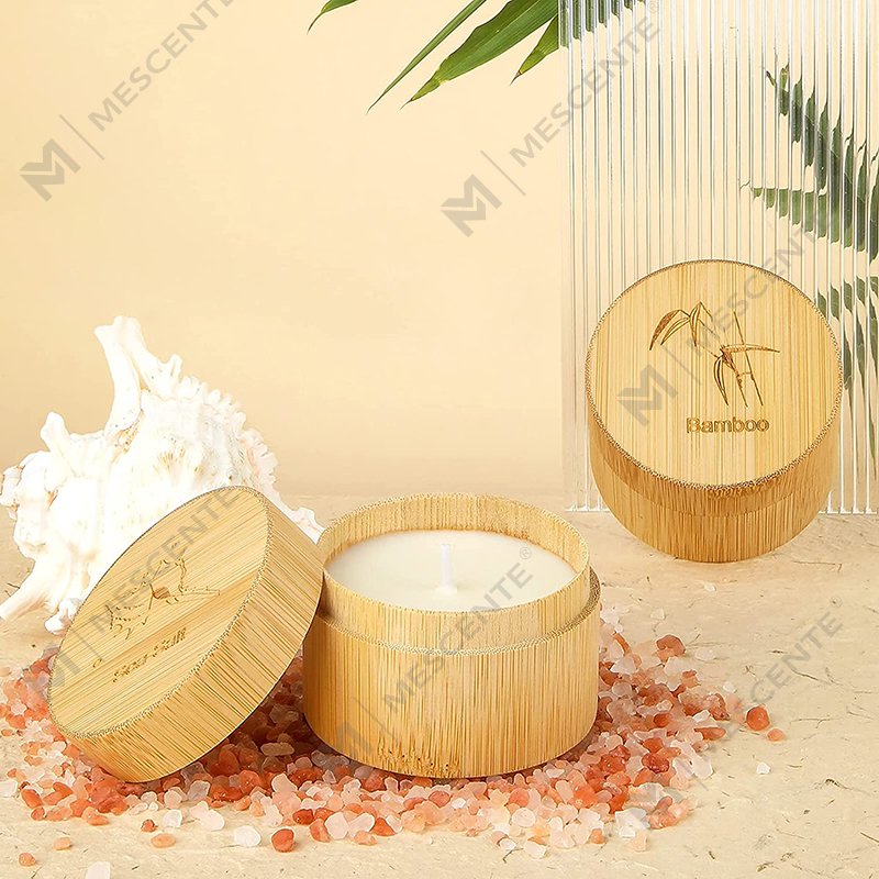 Velas cheirosas de bambu e sal marinho para casa, conjunto de velas orgânicas de cera de soja com aroma
