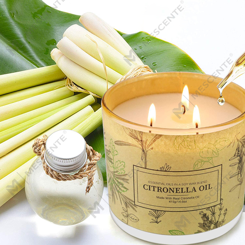 Conjuntos de velas de óleo de citronela de aromaterapia perfumada de longa duração com 3 pavios para casa, jardim, pátio, varanda