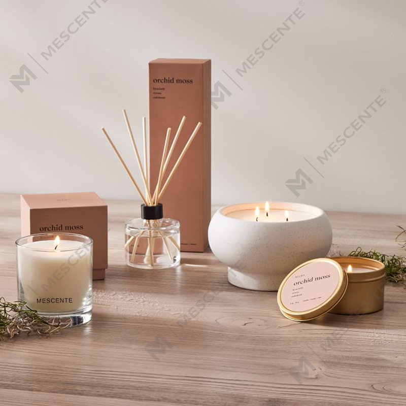 Personalize o bolo de flores secas do celeiro branco de Natal conjunto de velas perfumadas com tampa
