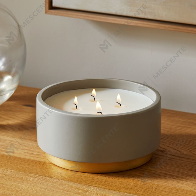 Decoração de casa de velas perfumadas de marca própria, vela perfumada artesanal de 4 pavios com cristais