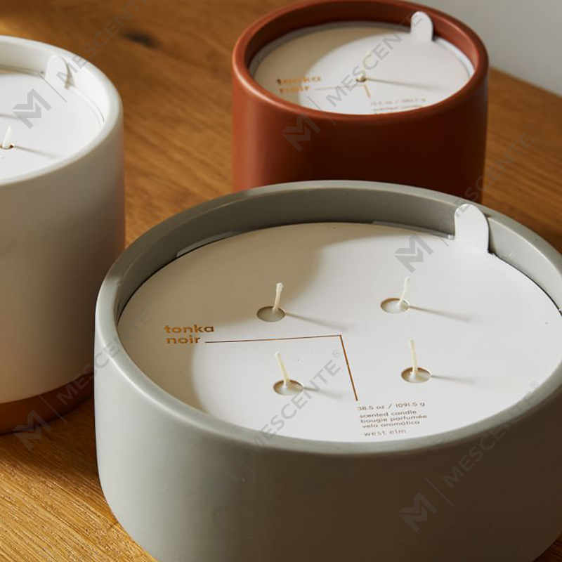 Decoração de casa de velas perfumadas de marca própria, vela perfumada artesanal de 4 pavios com cristais