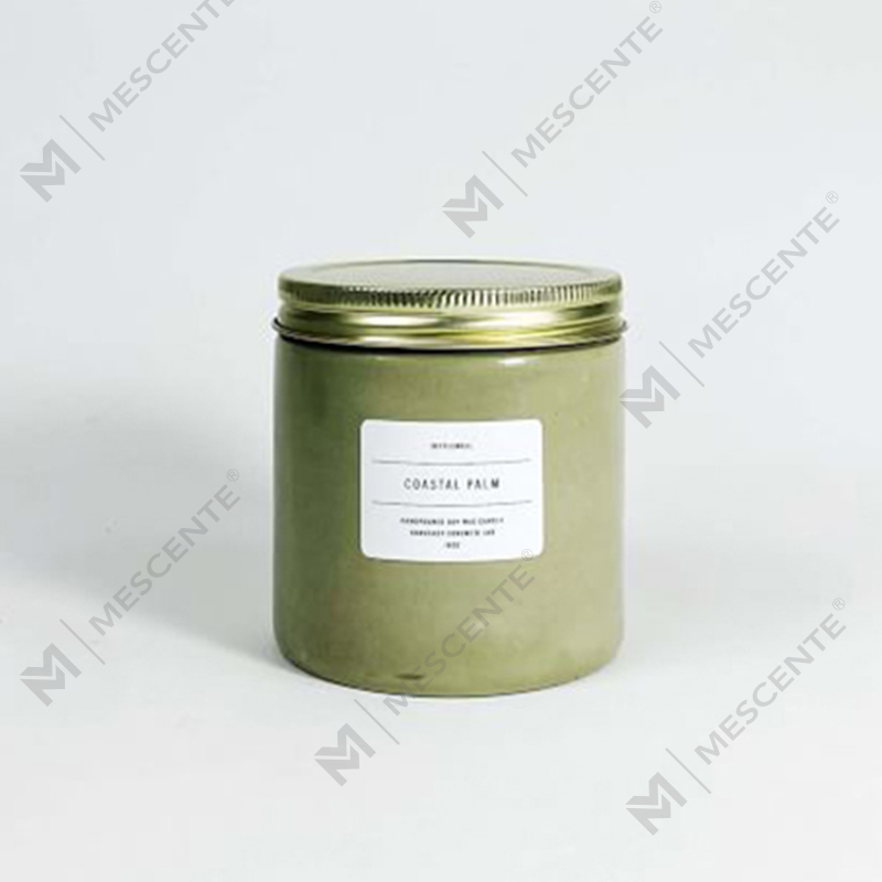Vela perfumada de jarra de concreto branca personalizada com tampa