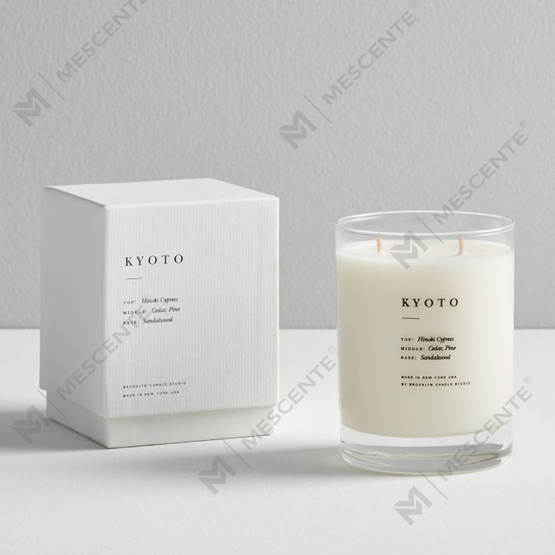 M&SENTE Novo produto para decoração de casa velas perfumadas personalizadas com 2 pavios em frasco de vidro