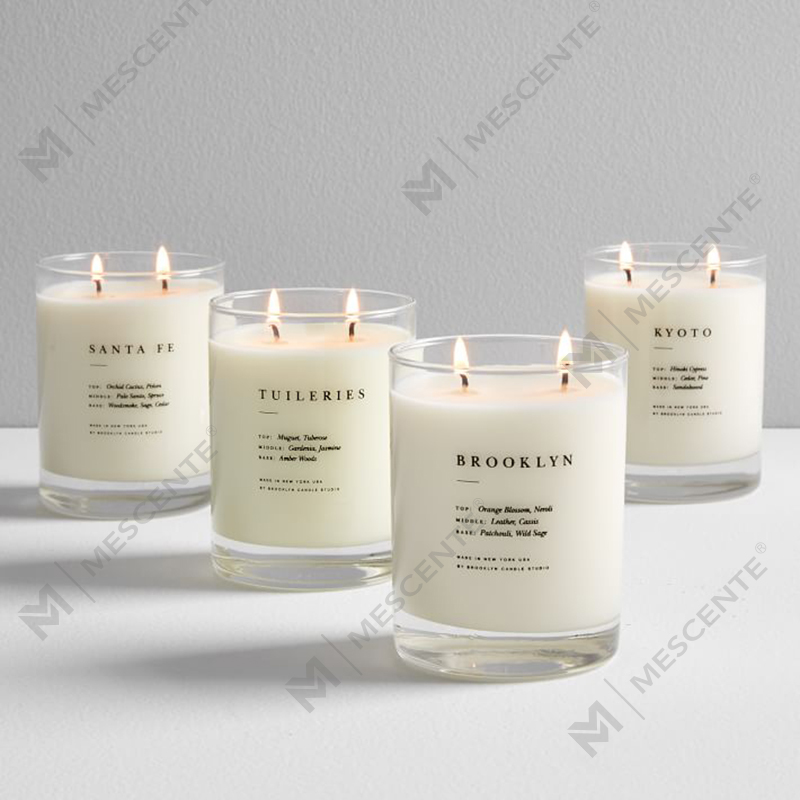 M&SENTE Novo produto para decoração de casa velas perfumadas personalizadas com 2 pavios em frasco de vidro