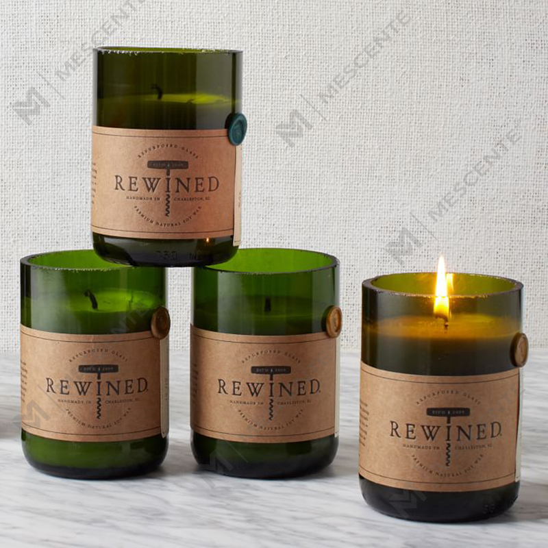 Descrição de velas perfumadas de cera de soja