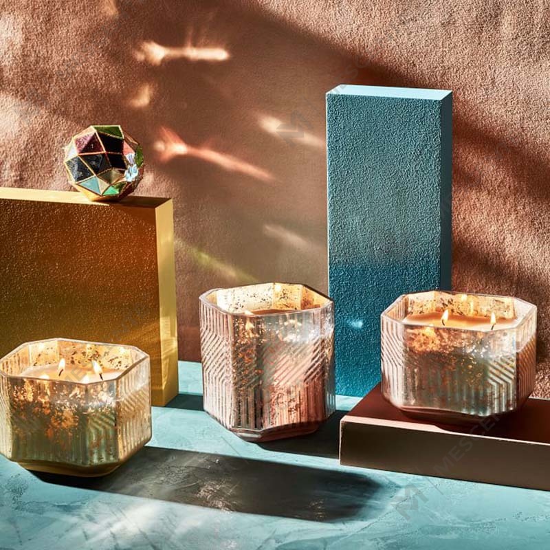 Atacado personalizado barato cera de parafina de vidro religioso velas perfumadas de mercúrio