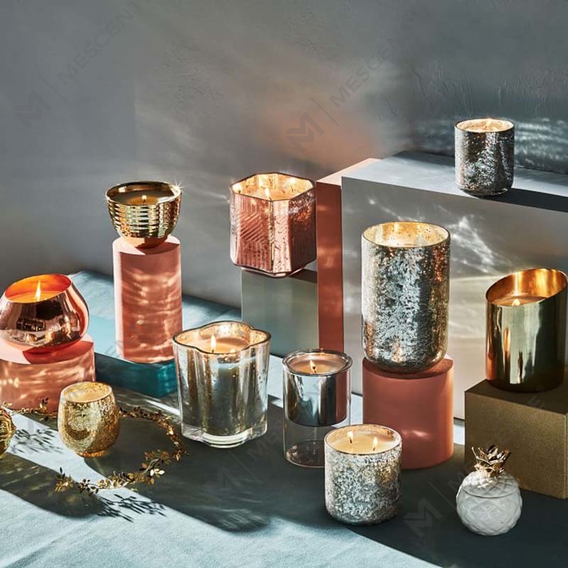 Atacado personalizado barato cera de parafina de vidro religioso velas perfumadas de mercúrio