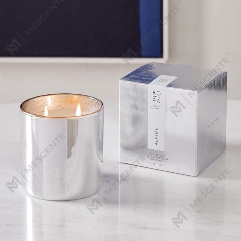 Velas com aroma de prata alpina de marca própria luxuosa e personalizada no atacado