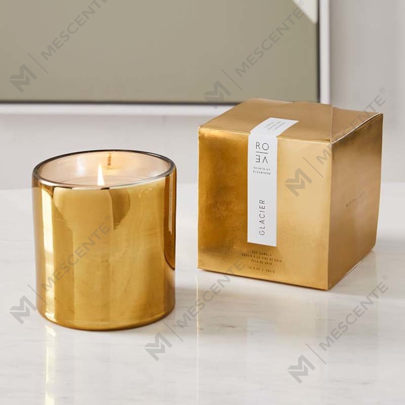 Conjunto de presentes de decoração de velas de cera de soja perfumadas com logotipo de impressão dourada personalizada de luxo da Amazon