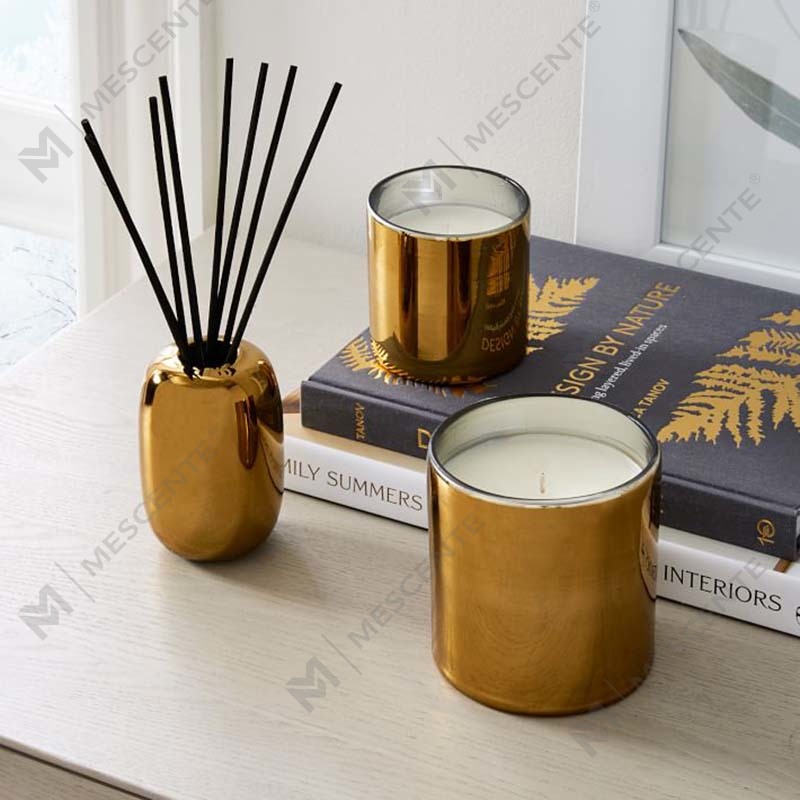 Conjunto de presentes de decoração de velas de cera de soja perfumadas com logotipo de impressão dourada personalizada de luxo da Amazon