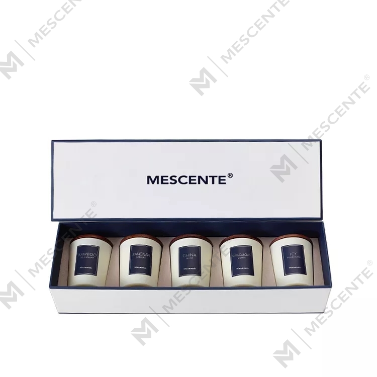 Velas perfumadas de óleo de fragrância de marca própria M&scent de luxo com tampa, vela de aromaterapia