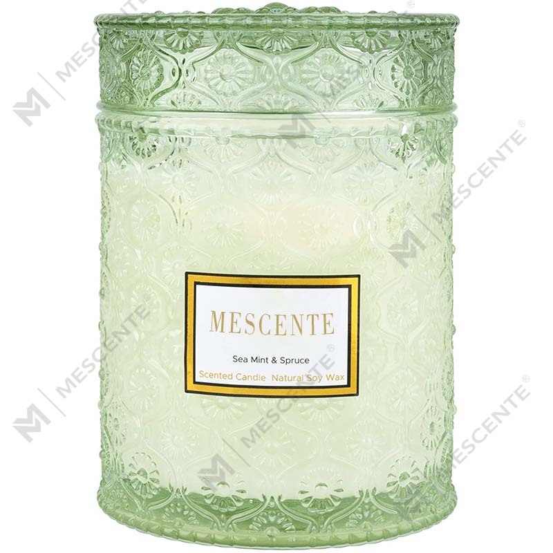 M&S cent Vela de spa com aroma de flores secas de cera de soja caseira de eucalipto e hortelã