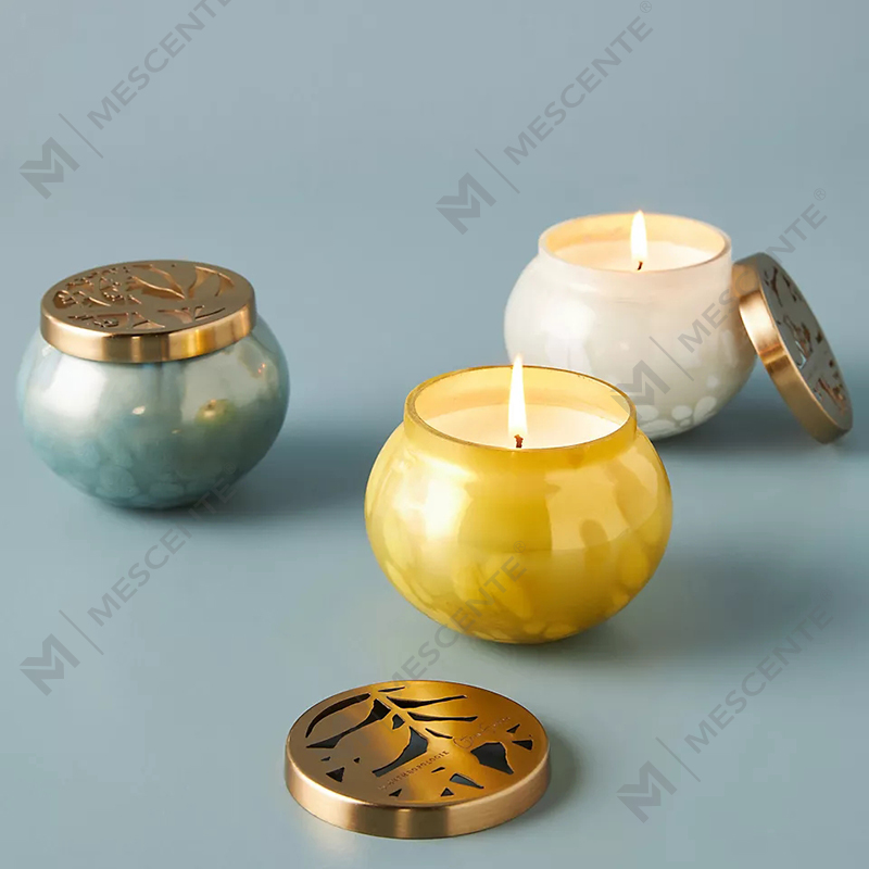M&scent Marca Própria Decoração de Casa Personalizada Frascos de Velas de Vidro de Luxo Velas Perfumadas de Cera de Soja com Tampa
