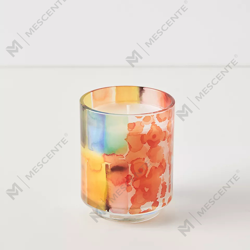 M&Scent Luxo Decoração Personalizada Marca Própria 3 Wick A Sunday Painter Vidro Cristal Velas de Cera de Soja Perfumadas