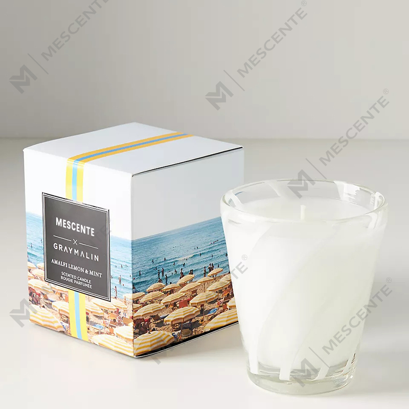 Velas perfumadas de casamento com logotipo personalizado de cera de soja branca luxuosa M&Scent