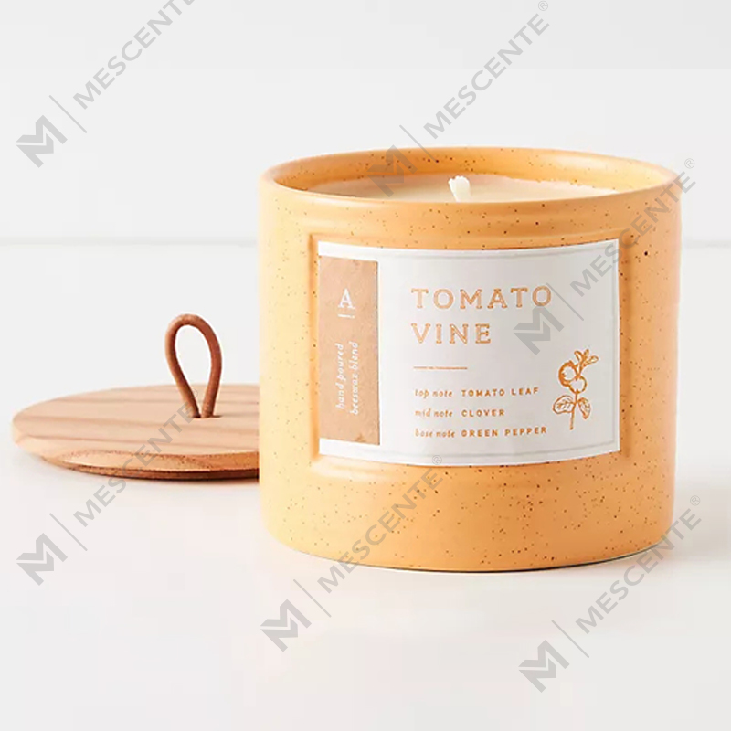Frascos de cerâmica colorida de marca própria M&Scent Velas chiques de cera de soja perfumada