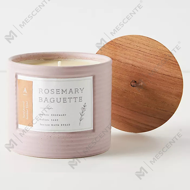 Frascos de cerâmica colorida de marca própria M&Scent Velas chiques de cera de soja perfumada