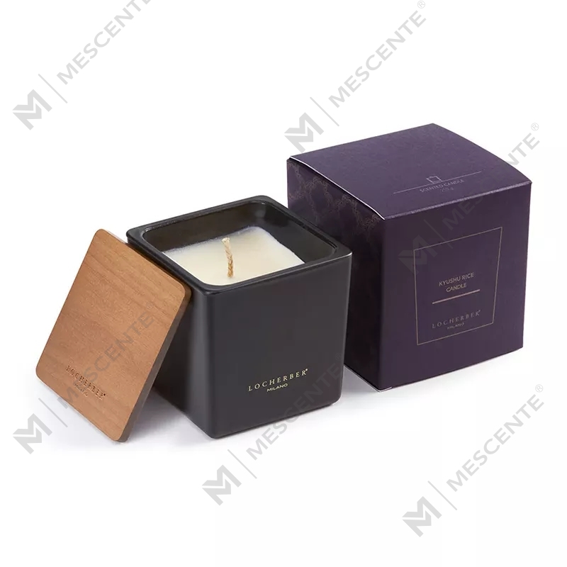 Vela perfumada de vidro ecológico grande M&scent 2025 com tampa de madeira Briccole