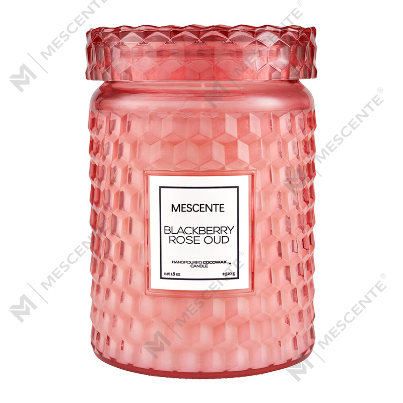 Vela de ícone de Blackberry Rose Oud com decoração de Natal personalizada M&Scent