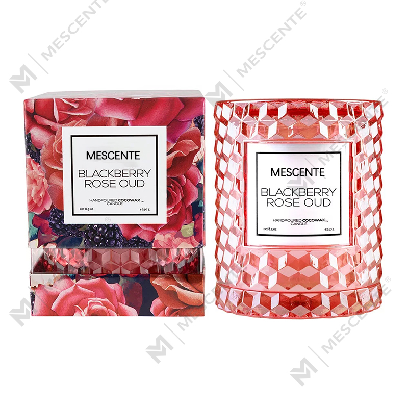 Vela de ícone de Blackberry Rose Oud com decoração de Natal personalizada M&Scent