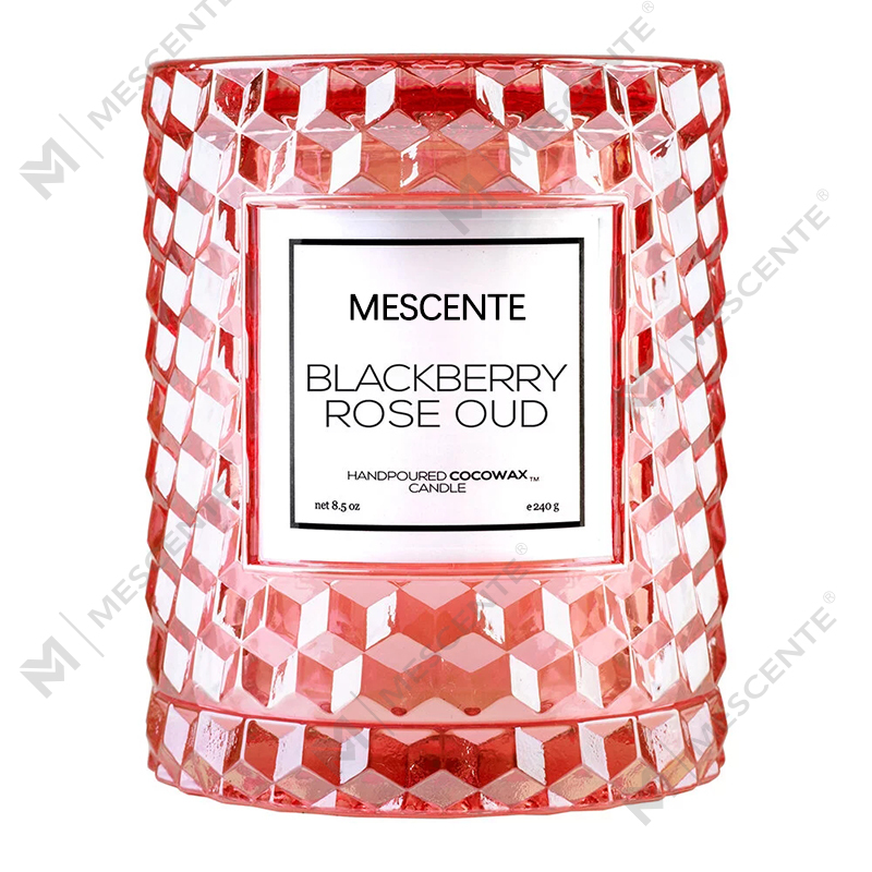 Vela de ícone de Blackberry Rose Oud com decoração de Natal personalizada M&Scent
