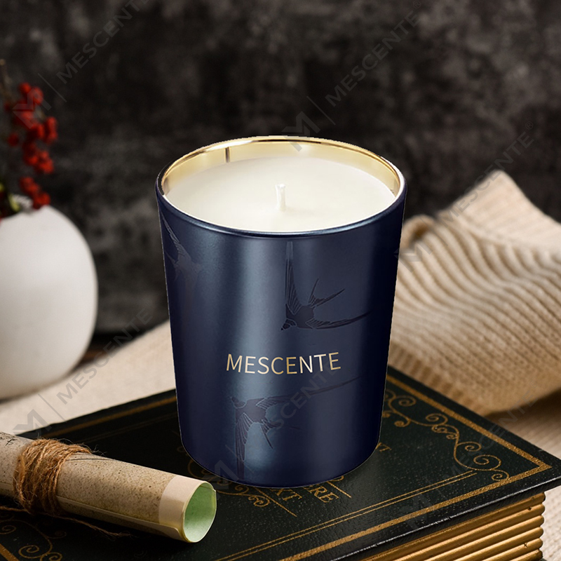 M&Scent Suporte de vidro de luxo feito à mão Pilar Vela perfumada de baunilha com cristais