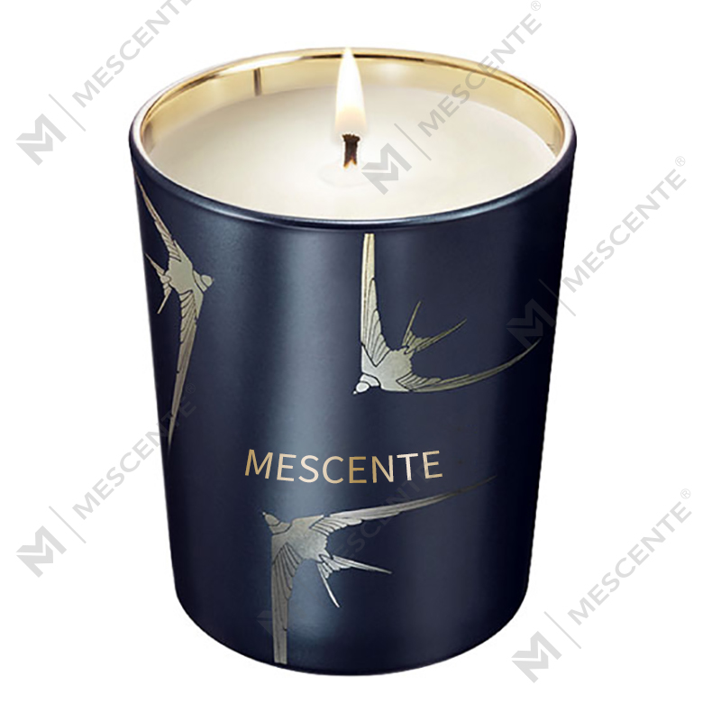 M&Scent Suporte de vidro de luxo feito à mão Pilar Vela perfumada de baunilha com cristais