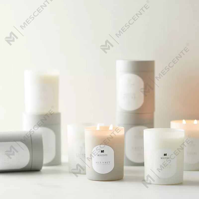 M&Scent Logotipo personalizado meditação pedras não tóxicas ervas derramadas à mão velas de cristal de cera de soja perfumada natural