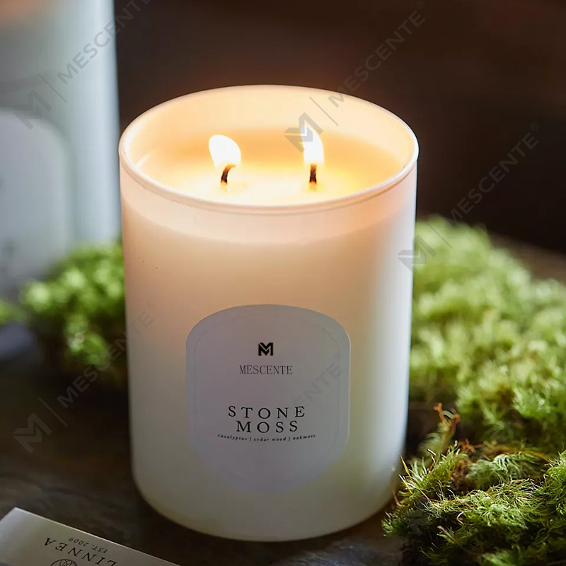 M&Scent Logotipo personalizado meditação pedras não tóxicas ervas derramadas à mão velas de cristal de cera de soja perfumada natural